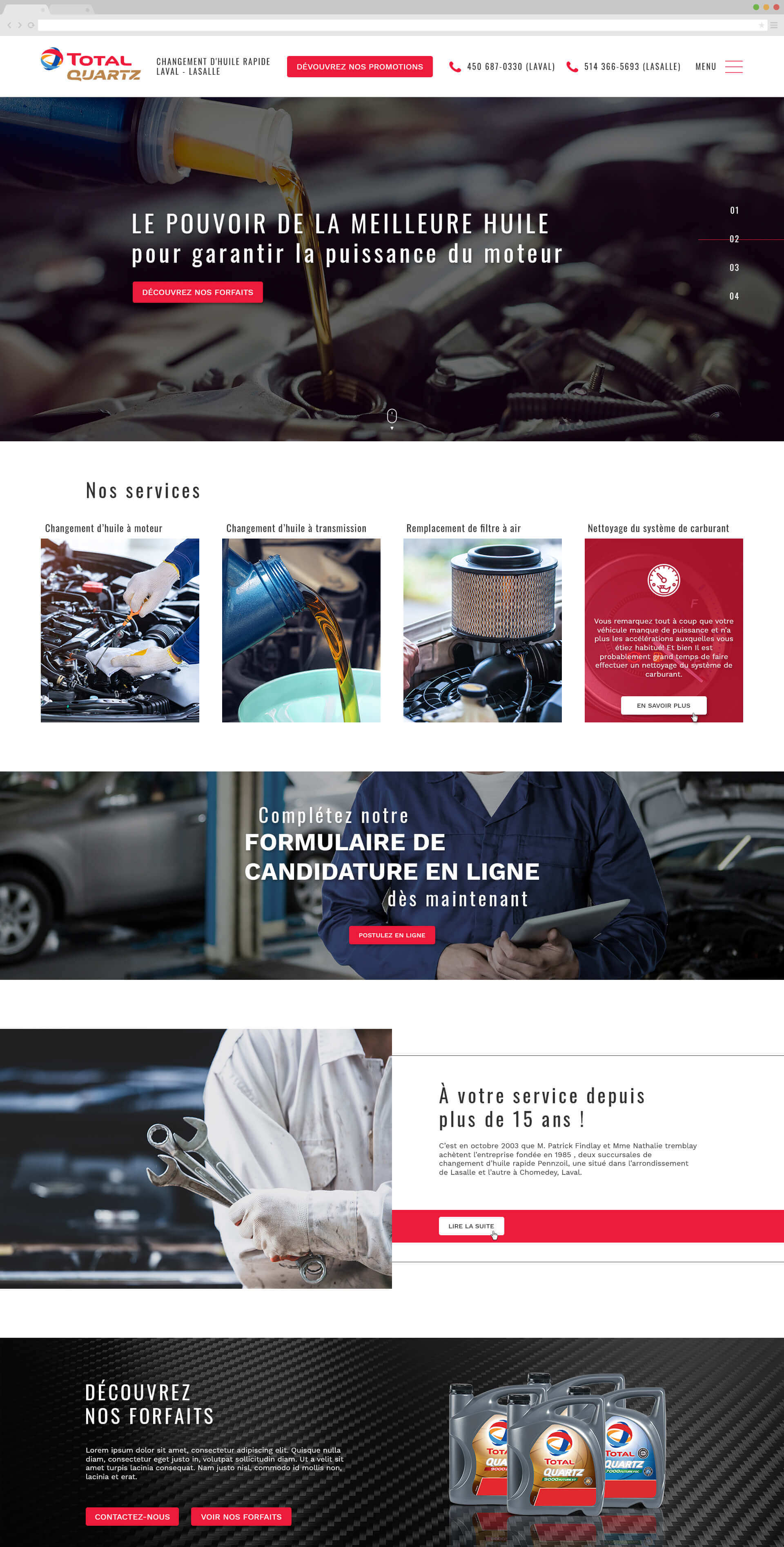 Site web semi-personnalisé pour Bars